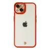 Newface Apple iPhone 14 Plus Kılıf Liva Lens Silikon - Kırmızı