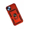 Newface Apple iPhone 14 Plus Kılıf Pars Lens Yüzüklü Silikon - Kırmızı
