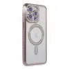 Newface Apple iPhone 14 Pro Max Kılıf Joke Simli Magneticsafe Kılıf - Pembe