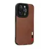 Newface Apple iPhone 14 Pro Max Kılıf Loop Deri Silikon - Kahverengi