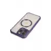 Newface Apple iPhone 14 Pro Max Kılıf Prag Magneticsafe Kapak - Derin Mor