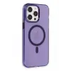 Newface Apple iPhone 14 Pro Max Kılıf Tron Şeffaf Magsafe Kapak - Derin Mor