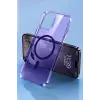Newface Apple iPhone 14 Pro Max Kılıf Tron Şeffaf Magsafe Kapak - Derin Mor