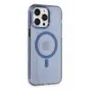 Newface Apple iPhone 14 Pro Max Kılıf Tron Şeffaf Magsafe Kapak - Mavi