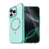 Newface Apple iPhone 14 Pro Max Live Diamond Magsafe Kapak - Yeşil