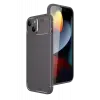 Newface Apple iPhone 15 Kılıf Auto Focus Karbon Kapak - Gri