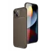 Newface Apple iPhone 15 Kılıf Auto Focus Karbon Kapak - Kahverengi