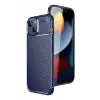 Newface Apple iPhone 15 Kılıf Auto Focus Karbon Kapak - Lacivert