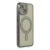 Newface Apple iPhone 15 Kılıf Joke Simli Magneticsafe Kılıf - Gri