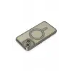 Newface Apple iPhone 15 Kılıf Joke Simli Magneticsafe Kılıf - Gri