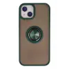 Newface Apple iPhone 15 Kılıf Montreal Yüzüklü Silikon Kapak - Yeşil