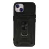 Newface Apple iPhone 15 Kılıf Pars Lens Yüzüklü Silikon - Siyah