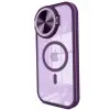 Newface Apple iPhone 15 Pro Kılıf Teleskop Lens Magsafe Silikon Kapak - Derin Mor