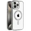 Newface Apple iPhone 15 Pro Max Kılıf Kronos Magsafe Kapak - Titanyum Gri
