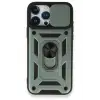 Newface Apple iPhone 15 Pro Max Kılıf Pars Lens Yüzüklü Silikon - Yeşil