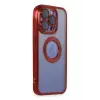 Newface Apple iPhone 15 Pro Max Kılıf Slot Silikon - Kırmızı