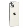 Newface Apple iPhone 15 Razer Lensli Silikon - Gümüş