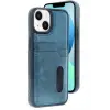 Newface Apple iPhone 15 Sara Kartvizitli Deri Kılıf - Lacivert
