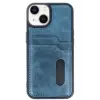 Newface Apple iPhone 15 Sara Kartvizitli Deri Kılıf - Lacivert