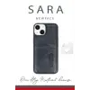Newface Apple iPhone 15 Sara Kartvizitli Deri Kılıf - Lacivert