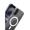 Newface Apple iPhone 16 Combo Sert Şeffaf Magsafe Kapak - Şeffaf
