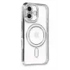 Newface Apple iPhone 16 Kılıf Joke Simli Magneticsafe Kılıf - Gri