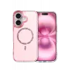 Newface Apple iPhone 16 Live Diamond Magsafe Kapak - Pembe