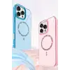 Newface Apple iPhone 16 Pro Max Live Diamond Magsafe Kapak - Mavi
