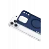 Newface Apple iPhone 17 Pro Combo Sert Şeffaf Magsafe Kapak - Mavi