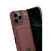 Newface Apple iPhone 17 Pro Max Kelvin Kartvizitli Silikon - Bordo
