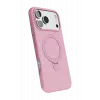 Newface Apple iPhone 17 Pro Regal Magsafe Standlı Kapak - Açık Pembe