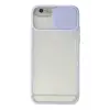 Newface Apple iPhone 6 Kılıf Palm Buzlu Kamera Sürgülü Silikon - Lila