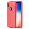 Newface Apple iPhone X Kılıf Auto Focus Kapak - Kırmızı