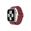 Newface Apple Watch 38mm Star Kordon - Zigzag Kırmızı-Siyah