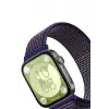 Newface Huawei Fit 4 Hasırlı Cırtcırtlı Kordon - Mavi-Beyaz