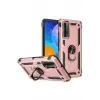 Newface Huawei P Smart 2021 Kılıf Sofya Yüzüklü Silikon Kapak - Rose