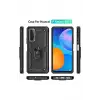 Newface Huawei P Smart 2021 Kılıf Sofya Yüzüklü Silikon Kapak - Siyah