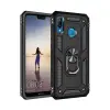 Newface Huawei P20 Lite Kılıf Sofya Yüzüklü Silikon Kapak - Siyah