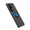 Newface Huawei P40 Kılıf Range Yüzüklü Silikon - Siyah-Mavi