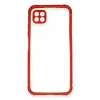 Newface Huawei P40 Lite Kılıf Miami Şeffaf Silikon - Kırmızı