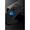 Newface Huawei P40 Pro Kılıf Range Yüzüklü Silikon - Siyah-Mavi