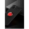 Newface Huawei Y5P Kılıf Range Yüzüklü Silikon - Siyah-Kırmızı
