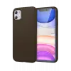Newface iPhone 11 Kılıf First Silikon - Kahverengi