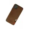 Newface Apple iPhone 11 Pro Max Kılıf Loop Deri Silikon - Kahverengi
