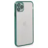Newface Apple iPhone 11 Pro Max Kılıf Razer Lensli Silikon - Yeşil