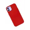 Newface iPhone 12 Kılıf Asya Deri Silikon - Kırmızı