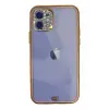 Newface Apple iPhone 12 Kılıf Liva Taşlı Silikon - Pembe