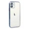 Newface iPhone 12 Kılıf Razer Lensli Silikon - Açık Mavi