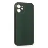 Newface Apple iPhone 12 Mini Kılıf Coco Deri Silikon Kapak - Yeşil