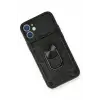 Newface iPhone 12 Mini Kılıf Pars Lens Yüzüklü Silikon - Siyah